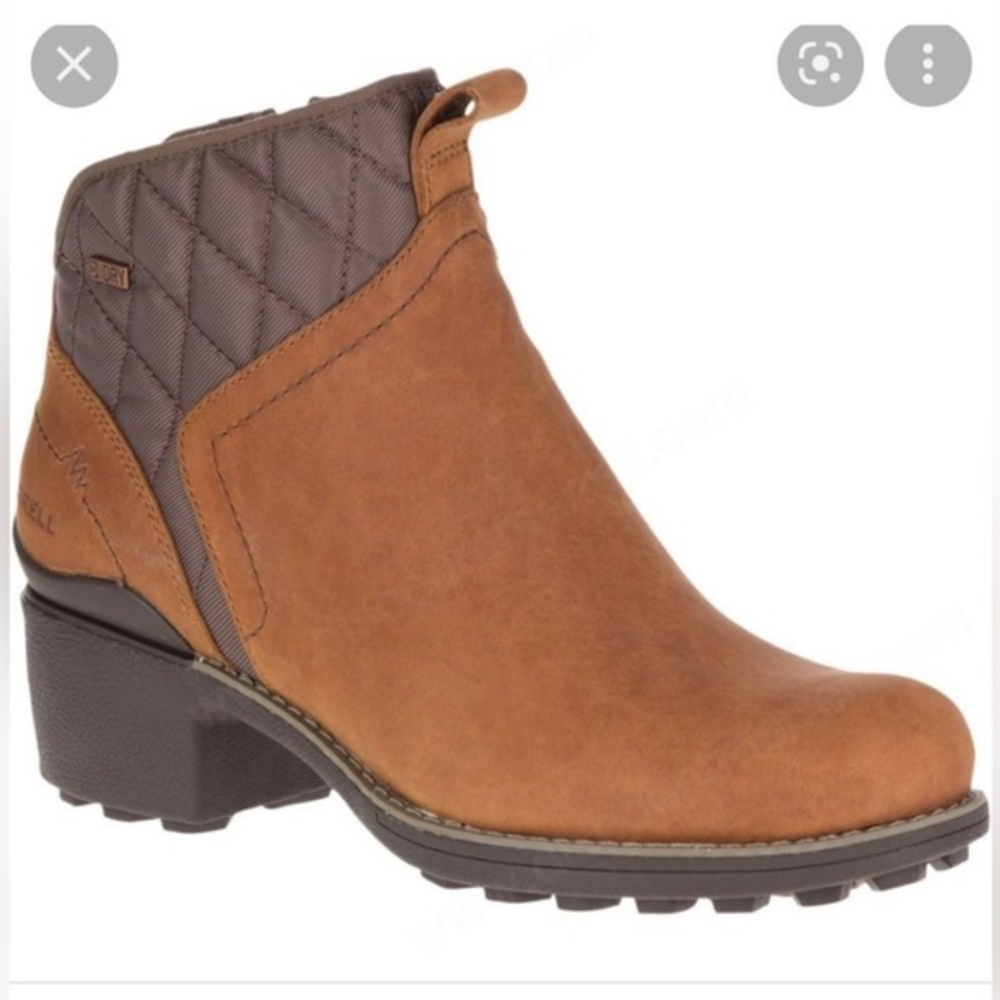 Merrell Women's Size 8 Boots Chateau Mid Pull Oak Brown‎ Slip On Waterproof